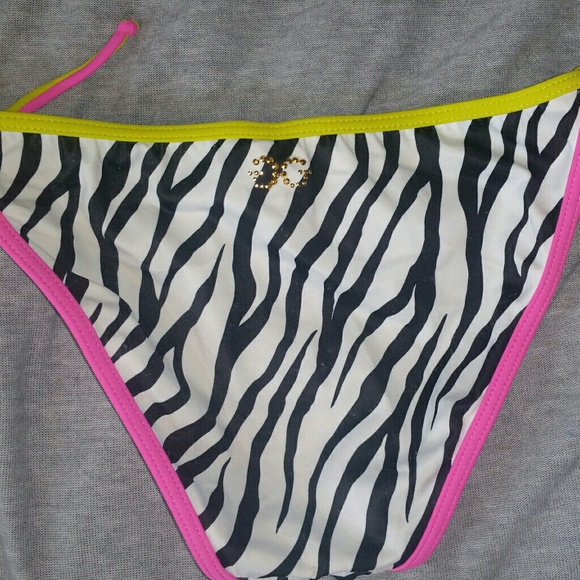 Guess size medium large zebra tie bikini bottoms - Picture 2 of 5